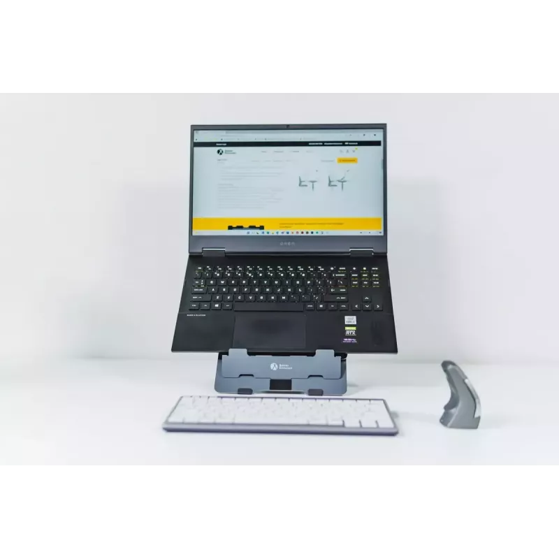 Laptop-Ständer BakkerElkhuizen FlexTop 170 Schwarz Dunkelgrau Aluminium Gummi Stahl