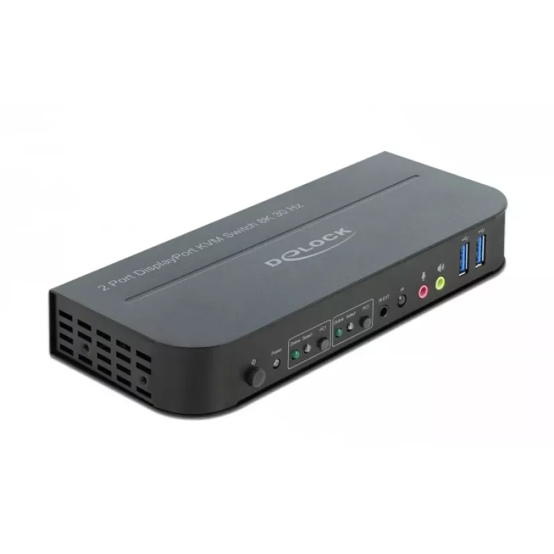 DELOCK DisplayPort 1.4 KVM Switch 8K 30Hz USB 3.0 + Audio