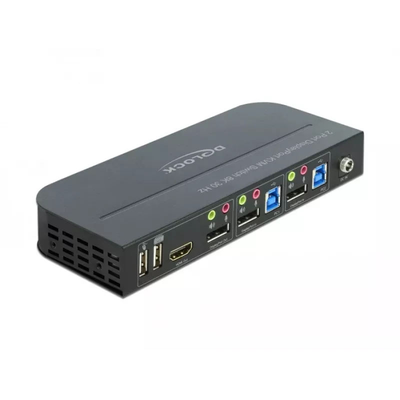 DELOCK DisplayPort 1.4 KVM Switch 8K 30Hz USB 3.0 + Audio