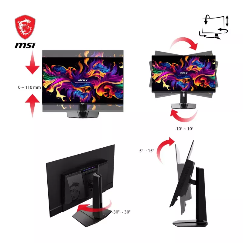 MSI MPG 321URXDE QD-OLED Computer Monitor 80 cm (31,5 Zoll) 3840 x 2160 Pixel 4K Ultra HD Schwarz