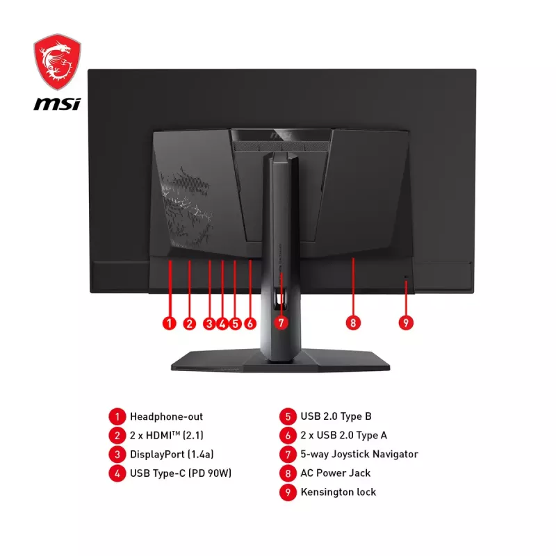 MSI MPG 321URXDE QD-OLED Computer Monitor 80 cm (31,5 Zoll) 3840 x 2160 Pixel 4K Ultra HD Schwarz