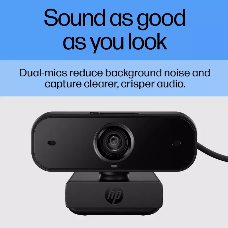HP 435 FHD Webcam, 2 MP, 1920 x 1080 Pixel, Full HD, 30 fps, UVC 1.1, Auto