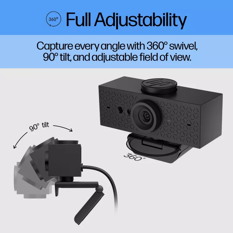 HP 620 FHD Webcam, 4 MP, 1920 x 1080 Pixel, Full HD, 60 fps, 720p, 1080p, 5x