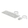 HP 225 Kabelgebundenes Maus- und Tastatur-Set, Vollgröße (100%), kabelgebunden, USB, Weiß, Maus enthalten