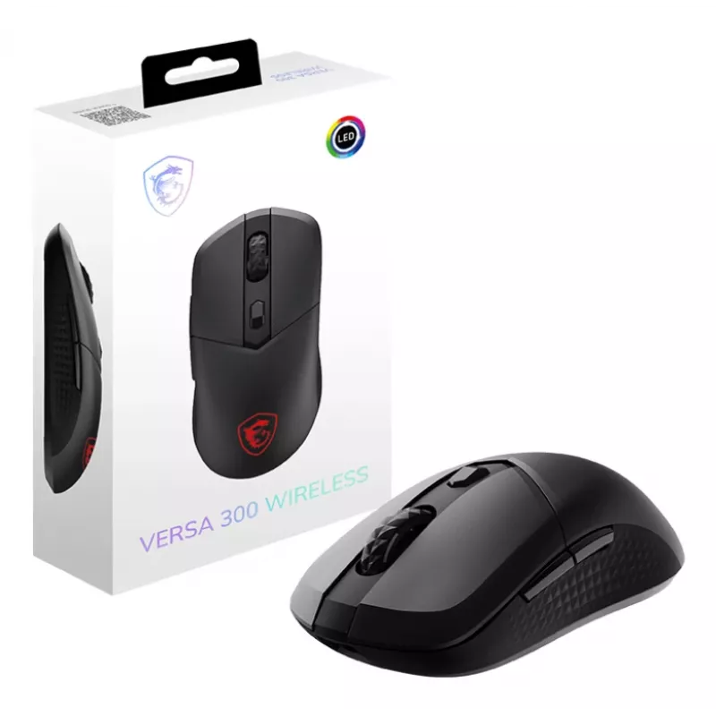 MSI VERSA 300 Maus Gaming Rechtshänder RF Wireless + Bluetooth + USB Typ-C Optisch 8000 DPI