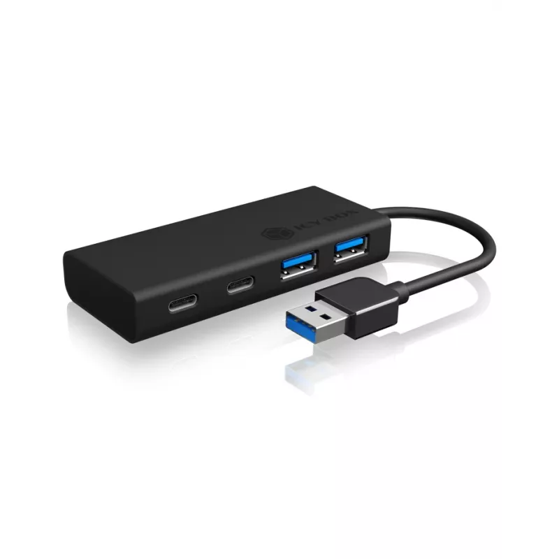 ICY BOX IB-HUB1426-U3 USB 3.2 Gen 1 (3.1 Gen 1) Type-A 5000 Mbit/s Schwarz