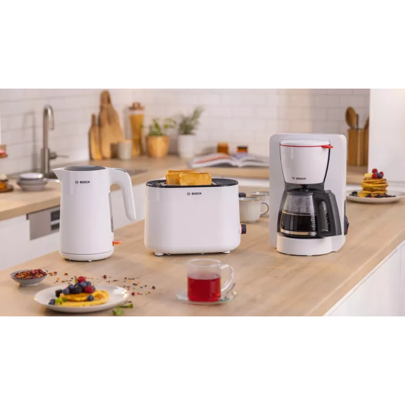Bosch TWK2M161 Wasserkocher, 1,7 l, 2400 W, weiß, Kunststoffgehäuse, 360°-Basis