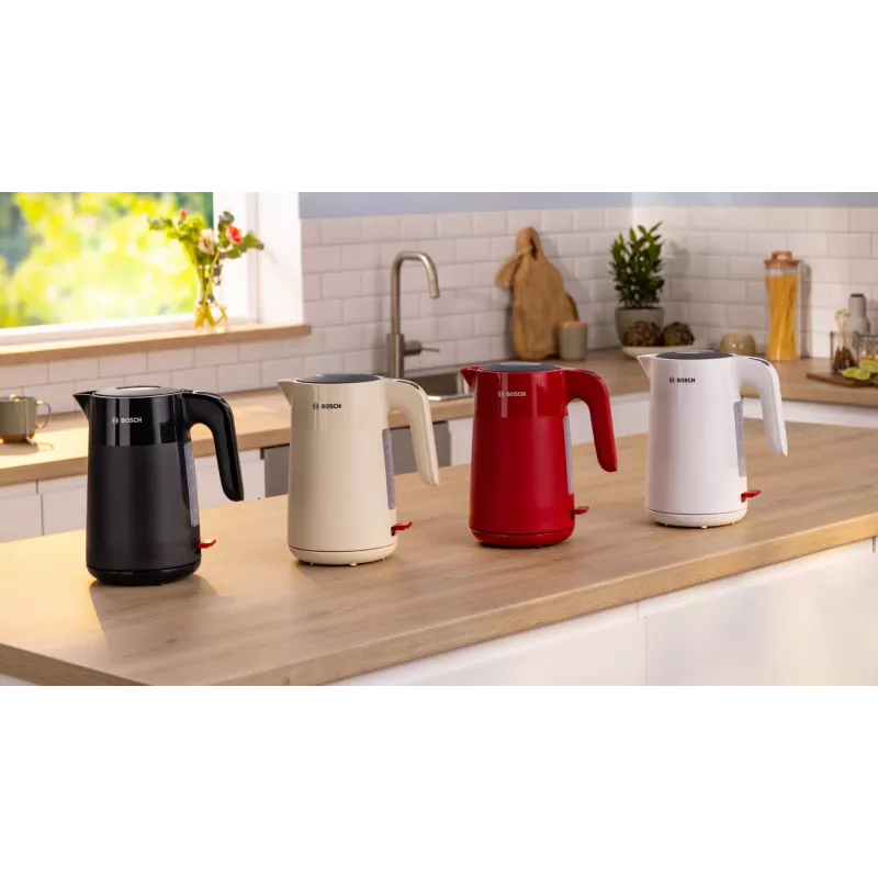 Bosch TWK2M161 Wasserkocher, 1,7 l, 2400 W, weiß, Kunststoffgehäuse, 360°-Basis