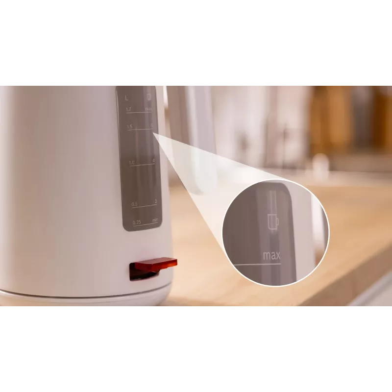 Bosch TWK2M161 Wasserkocher, 1,7 l, 2400 W, weiß, Kunststoffgehäuse, 360°-Basis