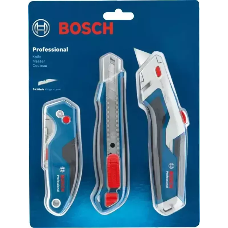 Bosch 1 600 A02 7M4 Universalmesser Blau, Edelstahl Klappmessermesser