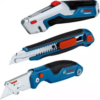 Bosch 1 600 A02 7M4 Universalmesser Blau, Edelstahl Klappmessermesser