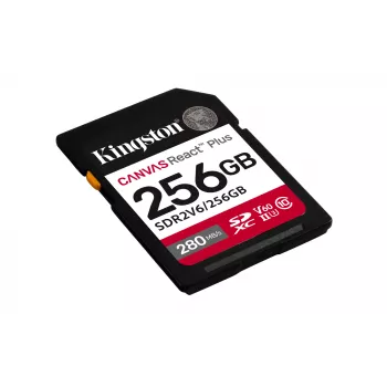 Kingston Technology 256GB Canvas React Plus SDXC UHS-II 280R/150W U3 V60 für Full HD/4K