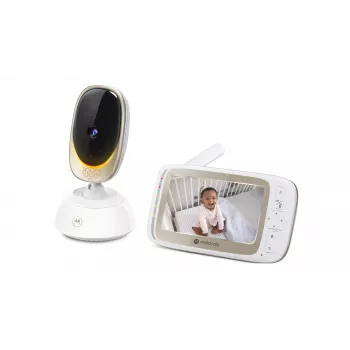 Videokamera Motorola VM85 CONNECT — 5 Zoll TFT-Anzeige, 480×272, 300 m Reichweite, 2× Digitalzoom, 2,4 GHz Wi‑Fi/FHSS, Zweiwege-Audio, weiß