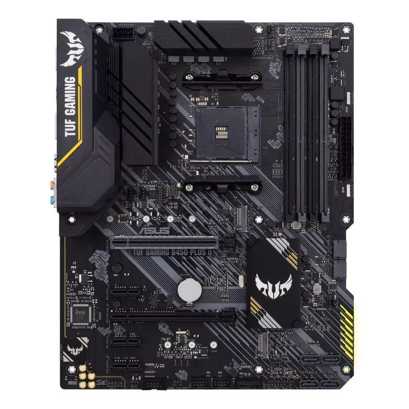 Motherboard ASUS TUF GAMING B450-PLUS II ATX, AMD B450, Sockel AM4, 4×DIMM DDR4, 128GB, 1×M.2, 6×SATA, HDMI 2.0b, DP1.2, Gigabit LAN