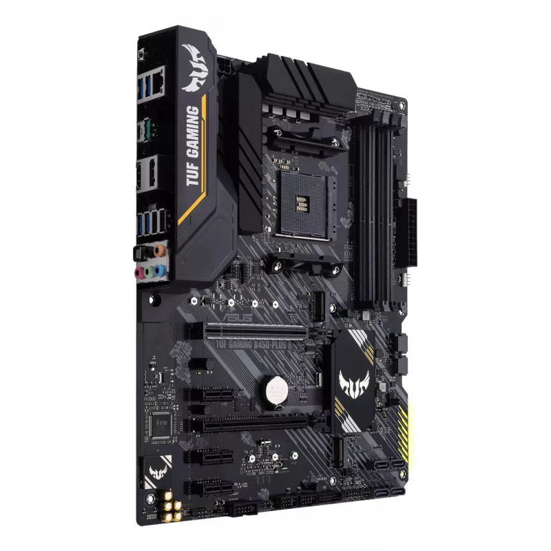 Motherboard ASUS TUF GAMING B450-PLUS II ATX, AMD B450, Sockel AM4, 4×DIMM DDR4, 128GB, 1×M.2, 6×SATA, HDMI 2.0b, DP1.2, Gigabit LAN
