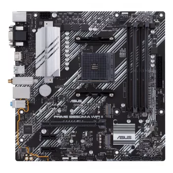 Motherboard ASUS PRIME B550M-A WIFI II micro ATX — AMD B550, Sockel AM4, DDR4, 4 DIMM, Wi‑Fi 6, Bluetooth 5.2, 2x M.2, HDMI 2.1