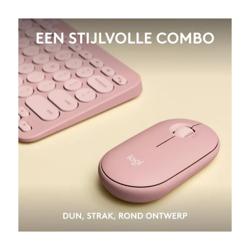 Logitech Pebble 2 Combo Wireless Keyboard Mouse Pink QWERTY
