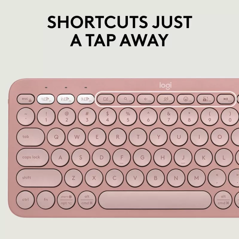 Logitech Pebble 2 Combo Wireless Keyboard Mouse Pink QWERTY