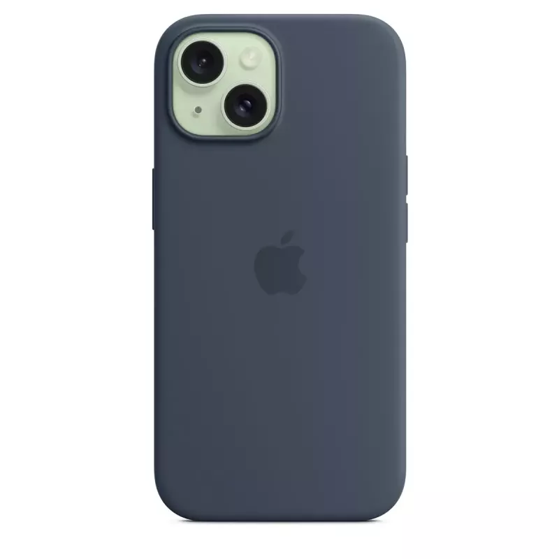 Cover Apple iPhone 15 Silicone Hülle mit MagSafe Storm Blue