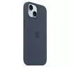 Cover Apple iPhone 15 Silicone Hülle mit MagSafe Storm Blue