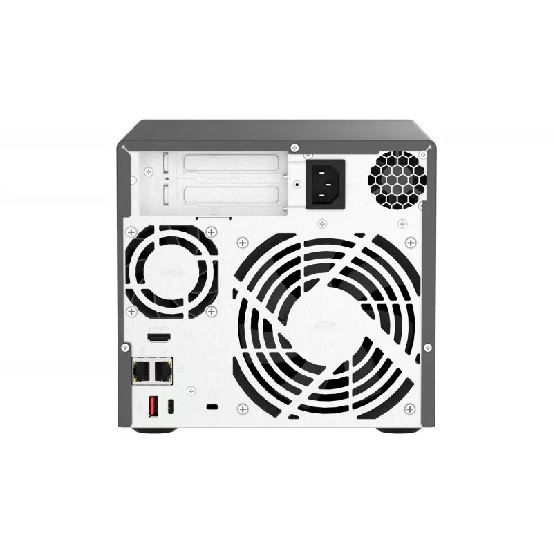 QNAP TVS-H474 NAS Tower Intel® Pentium® G7400 8 GB DDR4 0 TB QuTS hero Schwarz