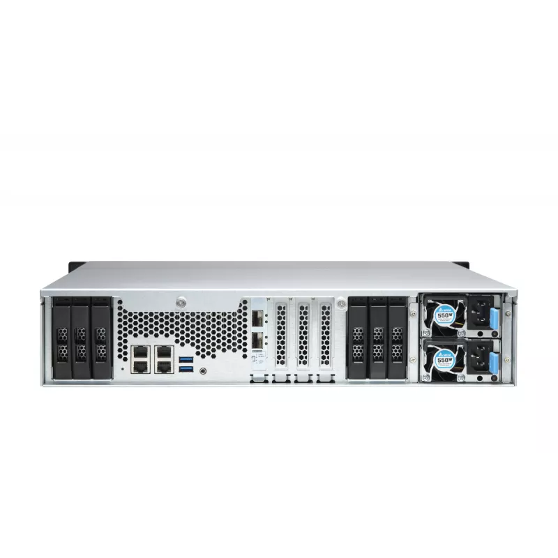 QNAP TS-H1886XU-RP-R2 NAS Rack (3U) Intel® Xeon® D D-1622 32 GB DDR4 0 TB QuTS hero Schwarz, Grau