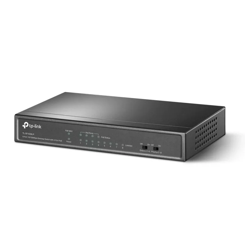 TP-Link TL-SF1008LP Netzwerk-Switch Unmanaged Fast Ethernet (10/100) Power over Ethernet (PoE) Schwarz