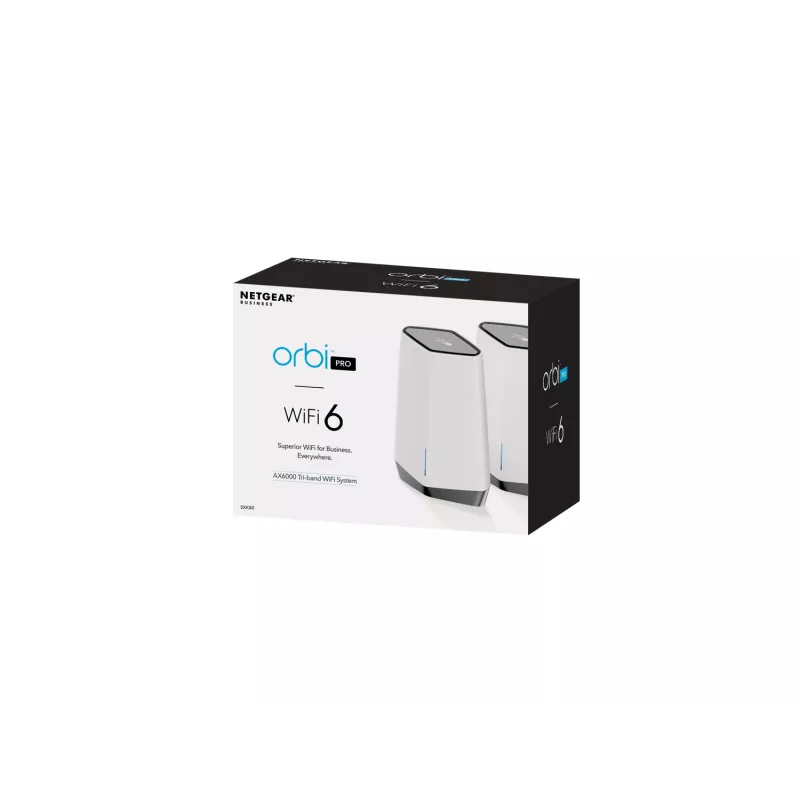 NETGEAR Orbi Pro WiFi 6 Tri-band Mesh System (SXK80) Tri-band (2.4 GHz / 5 GHz / 5 GHz) Wi-Fi 6 (802.11ax) Grau, Weiß 9 Intern