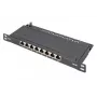 DIGITUS Patch Panel CAT6A geschirmt, 8-Port 1/2U, 10-Zoll-Rack-Einbau, schwarz RAL 9005