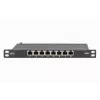 DIGITUS Patch Panel CAT6A geschirmt, 8-Port 1/2U, 10-Zoll-Rack-Einbau, schwarz RAL 9005