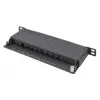 DIGITUS Patch Panel CAT6A geschirmt, 8-Port 1/2U, 10-Zoll-Rack-Einbau, schwarz RAL 9005