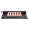 DIGITUS Patch Panel CAT6A geschirmt, 8-Port 1/2U, 10-Zoll-Rack-Einbau, schwarz RAL 9005