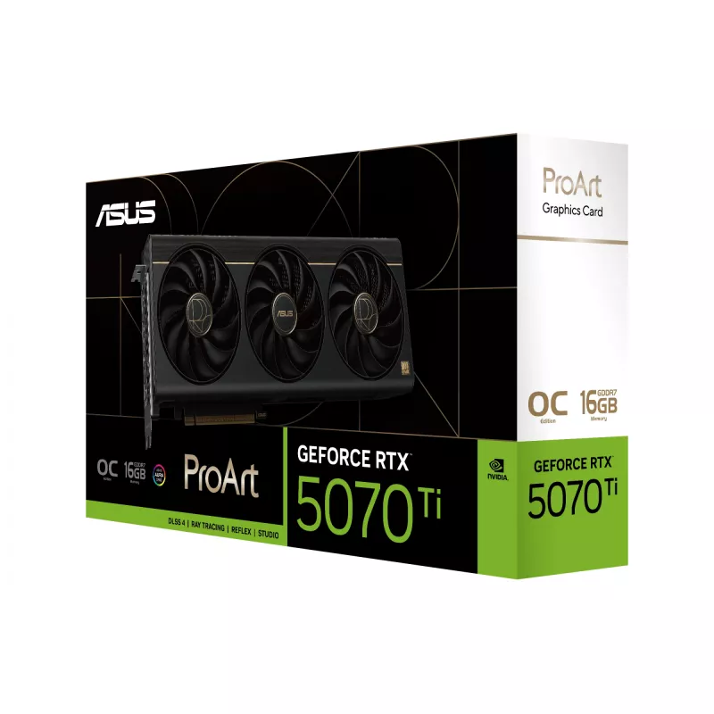 Grafikkarte ASUS ProArt GeForce RTX 5070 Ti 16GB GDDR7, PCIe 5.0, 256-Bit, 304mm, 3 Lüfter