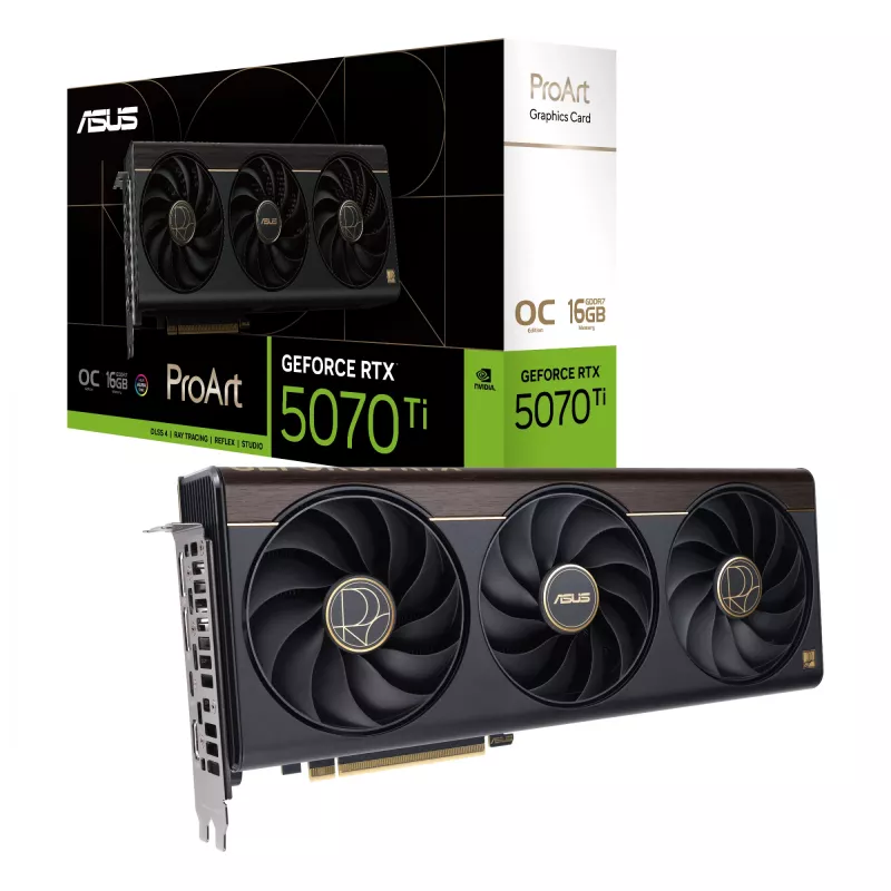 Grafikkarte ASUS ProArt GeForce RTX 5070 Ti 16GB GDDR7, PCIe 5.0, 256-Bit, 304mm, 3 Lüfter