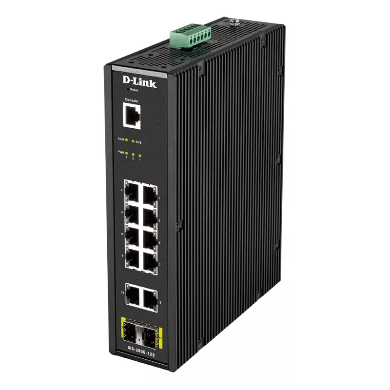 D-Link 12-Port L2 Industrial Smart Managed Switch mit 10 x 1GBaseT(X) & 2 x SFP