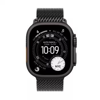 APPLE Watch Ultra 3 GPS + Cellular 49mm schwarzes Titangehäuse mit schwarzem Titan-Milanese Loop Sma