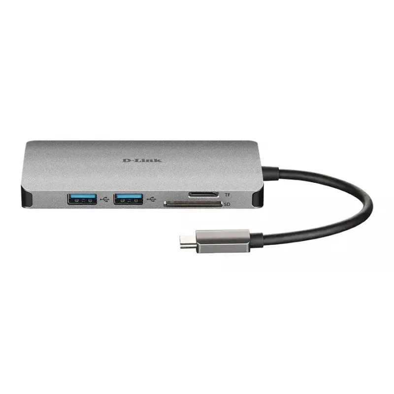 D-Link 8-in-1 USB-C Hub mit HDMI/Ethernet/Kartenleser/Power Delivery