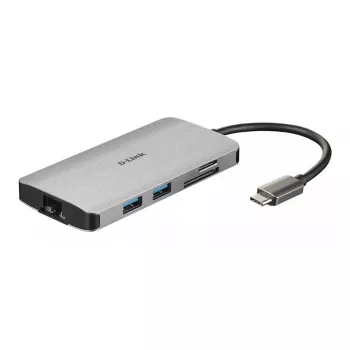 D-Link 8-in-1 USB-C Hub mit HDMI/Ethernet/Kartenleser/Power Delivery