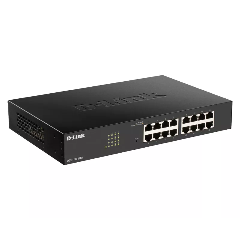 D-Link DGS-1100-16V2 Managed L2 Gigabit Ethernet (10/100/1000) Schwarz