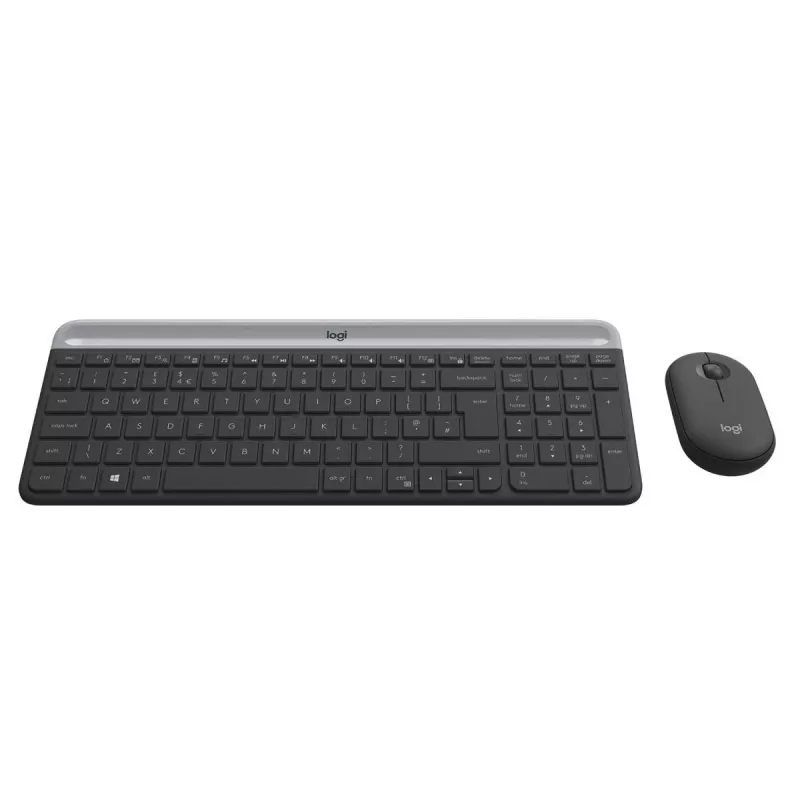 LOGITECH Schlankes kabelloses Tastatur- und Maus-Set MK470 - Graphit - AZERTY Belgisch