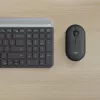 LOGITECH Schlankes kabelloses Tastatur- und Maus-Set MK470 - Graphit - AZERTY Belgisch