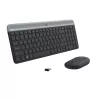 LOGITECH Schlankes kabelloses Tastatur- und Maus-Set MK470 - Graphit - AZERTY Belgisch