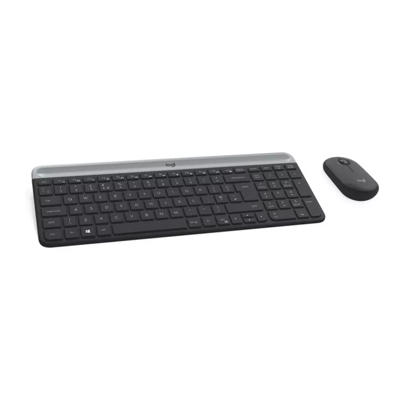 LOGITECH Schlankes kabelloses Tastatur- und Maus-Set MK470 - Graphit - AZERTY Belgisch