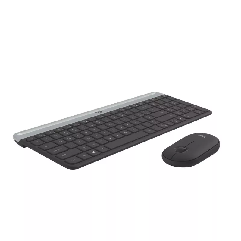 LOGITECH Schlankes kabelloses Tastatur- und Maus-Set MK470 - Graphit - AZERTY Belgisch