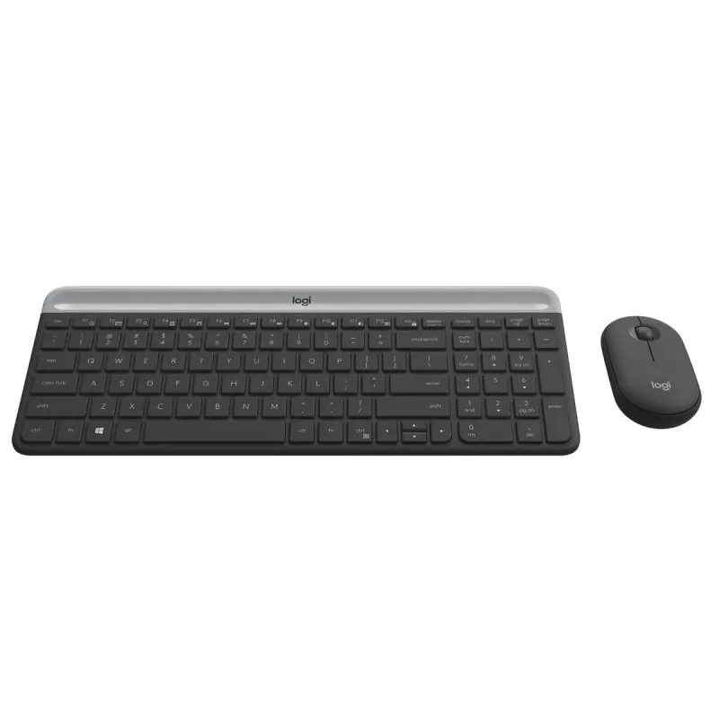 LOGITECH Schlankes kabelloses Tastatur- und Maus-Set MK470 - Graphit - AZERTY Belgisch