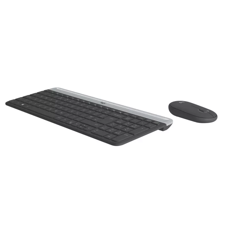 LOGITECH Schlankes kabelloses Tastatur- und Maus-Set MK470 - Graphit - AZERTY Belgisch