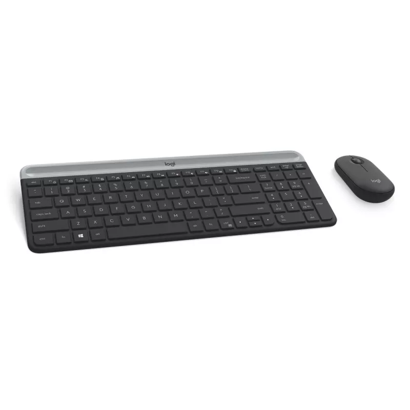 LOGITECH Schlankes kabelloses Tastatur- und Maus-Set MK470 - Graphit - AZERTY Belgisch