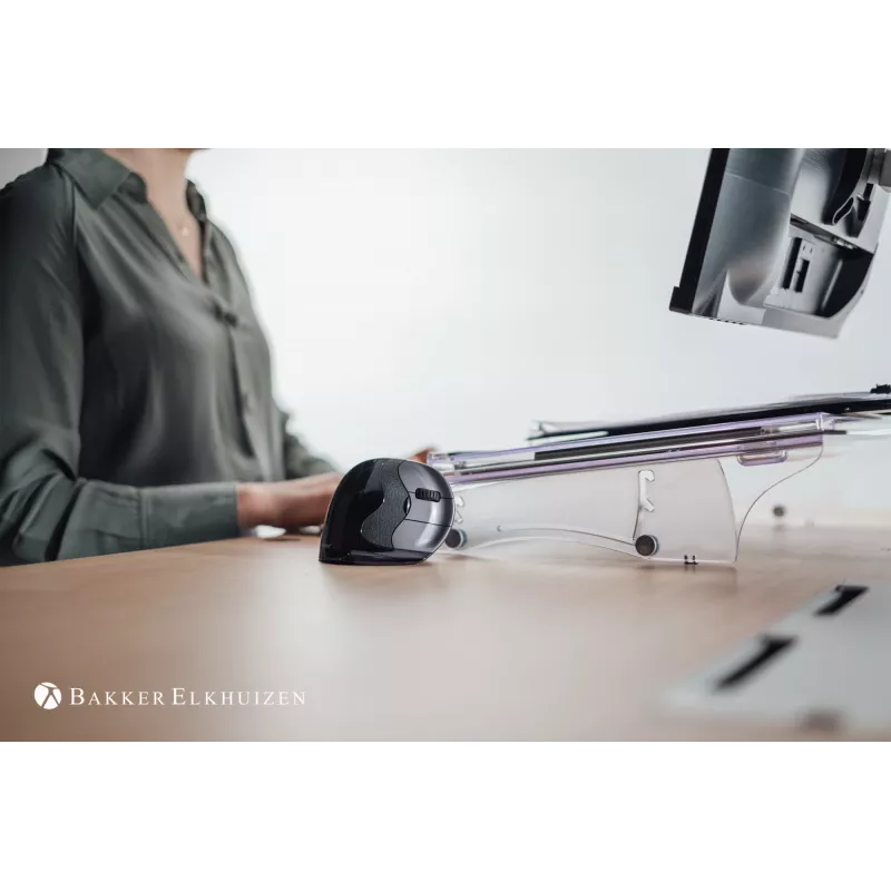 BakkerElkhuizen Evoluent D Medium Wireless, rechtshändig, vertikales Design, Laser, RF Wireless, 3200 DPI, Schwarz
