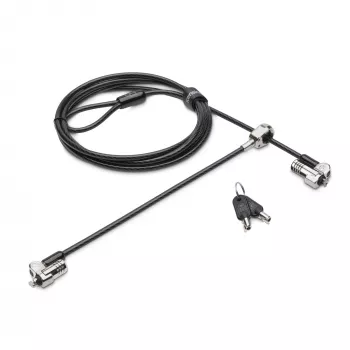 Kensington NanoSaver Keyed Dual Head Laptop-Schloss, 1,8 m, Kensington, Schlüssel, Kohlenstoffstahl, Schwarz, Edelstahl