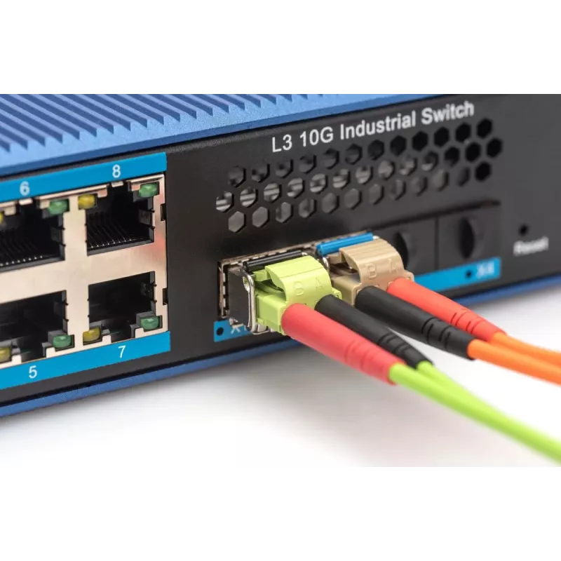 DIGITUS 1,25 Gbps SFP-Modul, bis zu 550 m Multimode, LC-Duplex-Stecker, Industrieversion 1000Base-SX, 850 nm